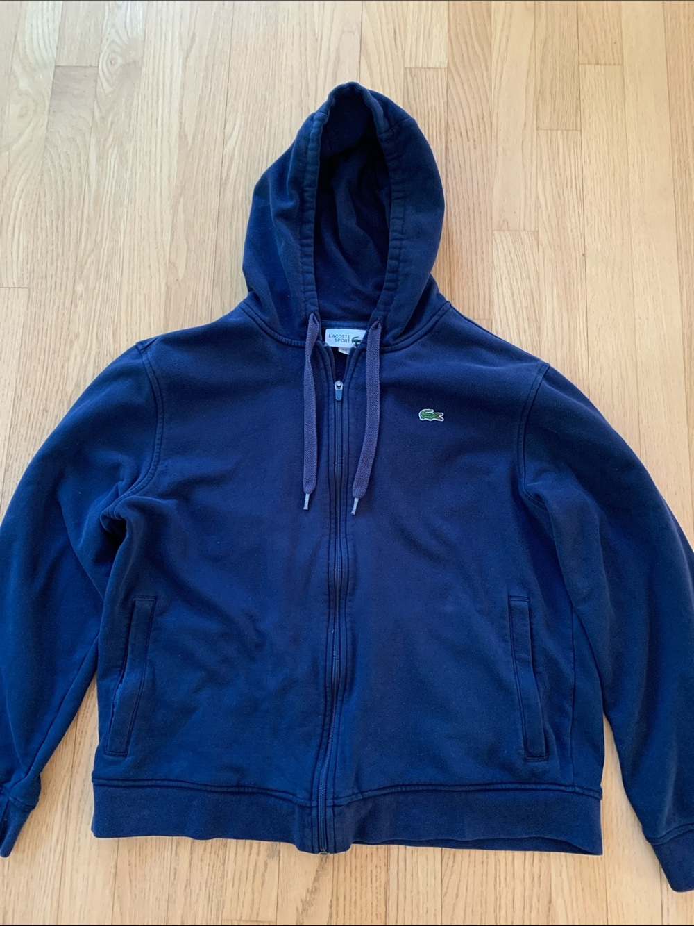 Lacoste Men’s Full Zip Sweatshirt Hoodie Jacket Navy Blue XL Classic Preppy